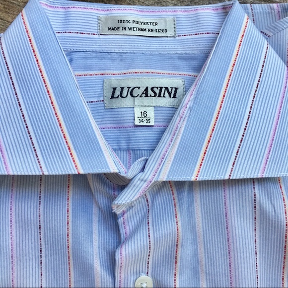 Lucasini Men’s Dress Shirt 👔 16 34/35 - Picture 2 of 5